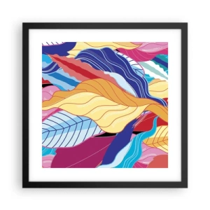 Pôster com moldura preta - Bagunça colorida - 40x40 cm