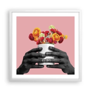 Pôster em moldura branca - A apoteose da vida - 50x50 cm