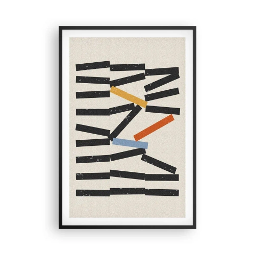 Pôster com moldura preta - Dominó – composição - 61x91 cm