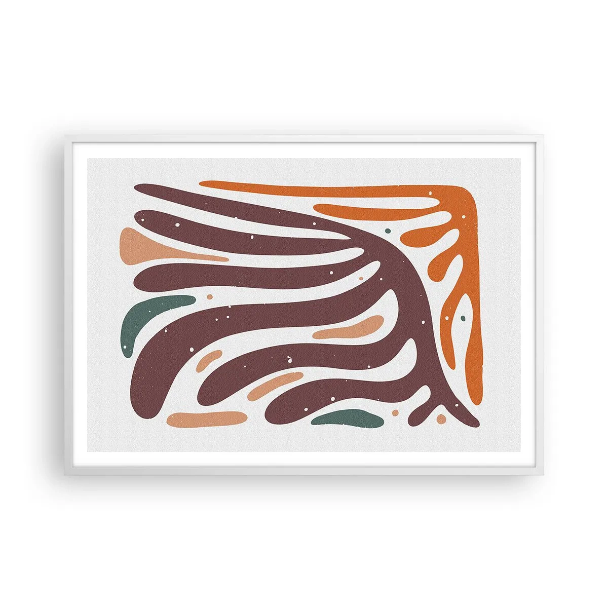 Pôster em moldura branca - Composição orgánica radiante - 100x70 cm
