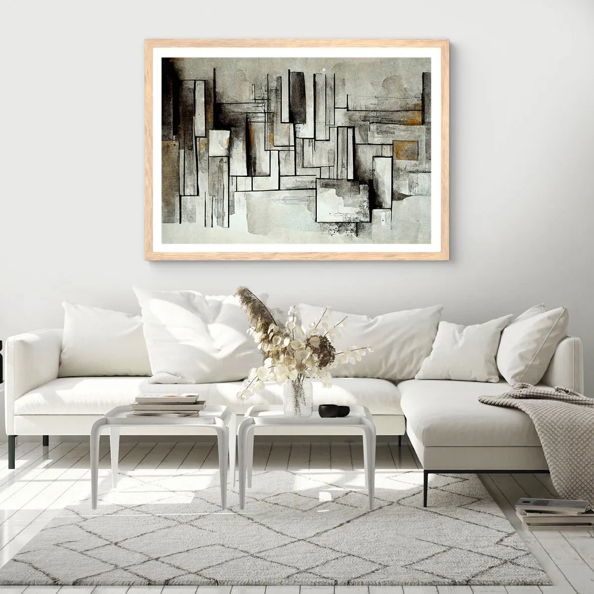 Pôster com moldura de carvalho claro - O poder da simplicidade - 100x70 cm