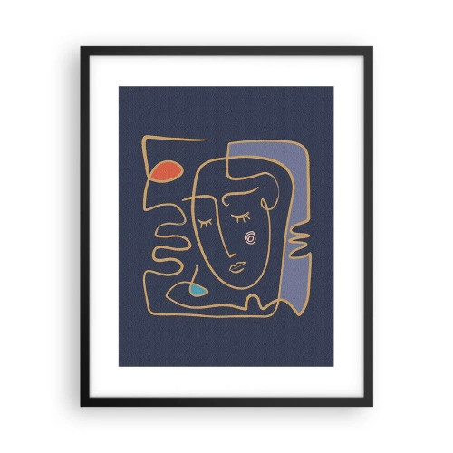 Pôster com moldura preta - Nos pensamentos - 40x50 cm