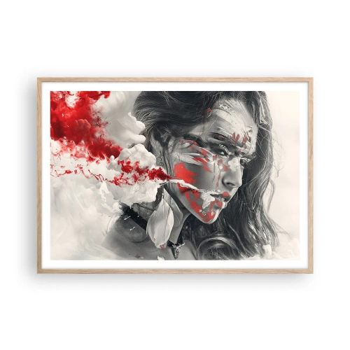 Pôster com moldura de carvalho claro - Nos fumos do absurdo - 100x70 cm