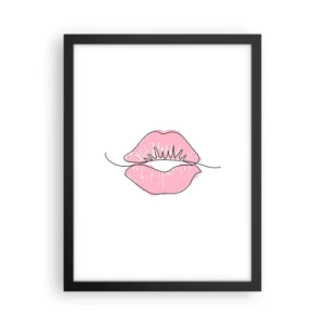 Pôster com moldura preta - Pronto para beijar? - 30x40 cm