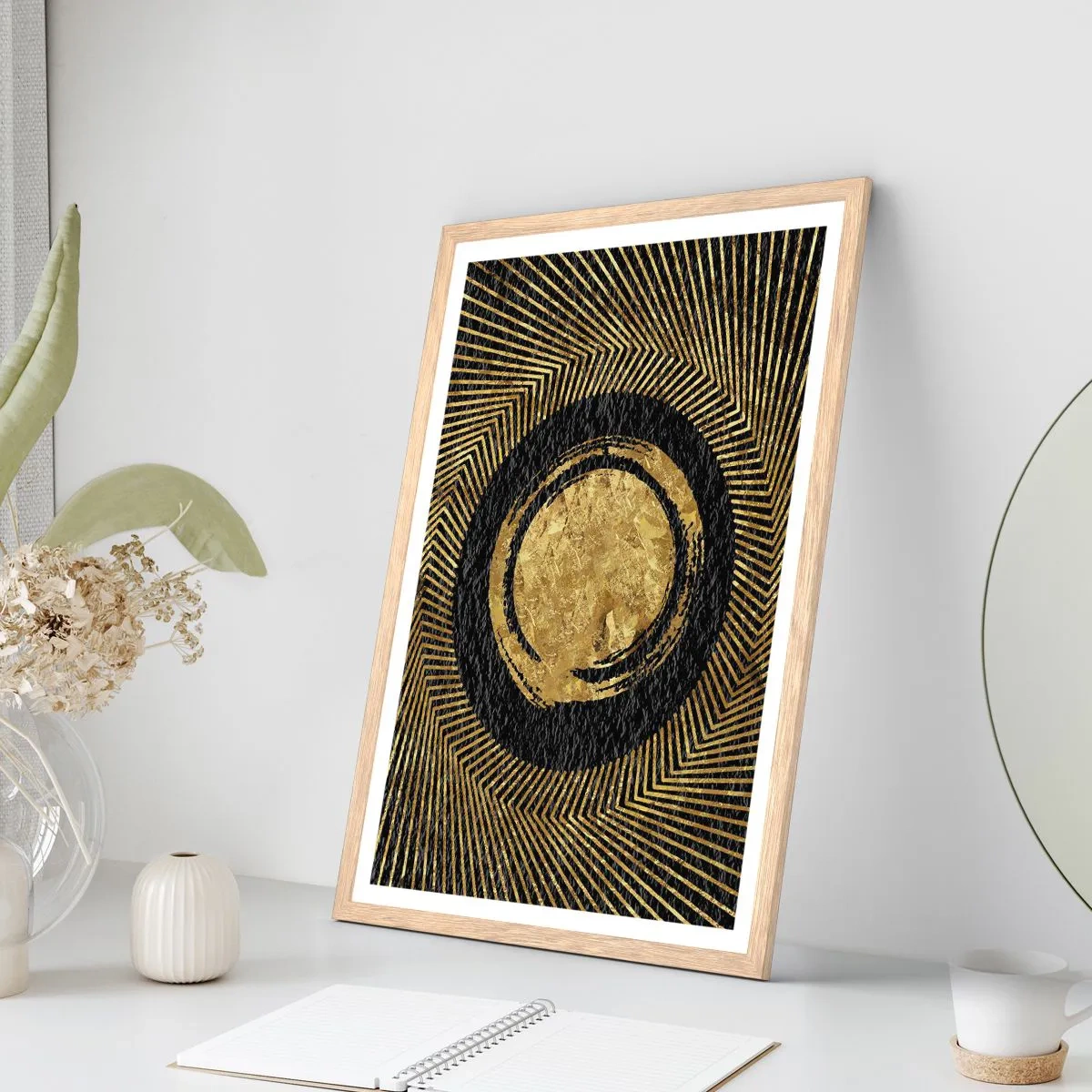 Pôster com moldura de carvalho claro - Composição glamourosa - 30x40 cm