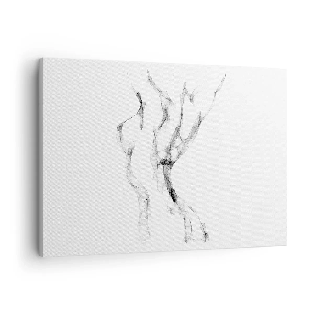 Quadro em tela - Linhas delicadas e abstratas que lembram rastros de fumaça em um fundo claro - 70x50cm - Bonita e forte - Decoração de parede moderna para a sala de estar e quarto ARTTOR