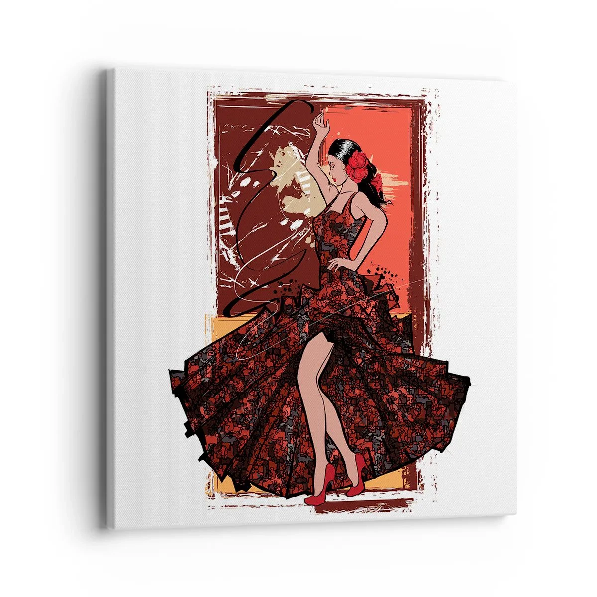 Quadro em tela - No ritmo do coração - 40x40 cm