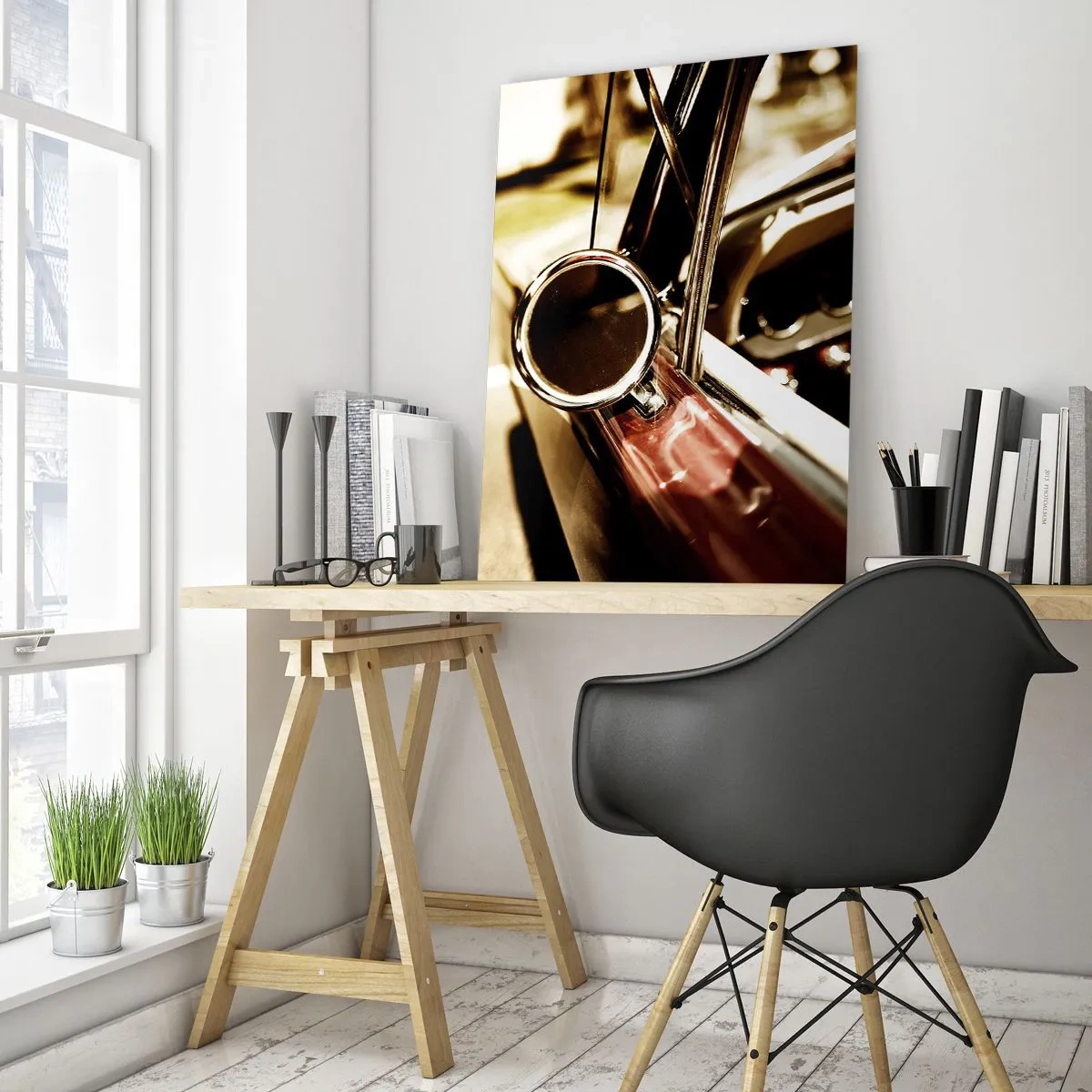 Quadro em vidro - Um carro com alma - 50x70 cm