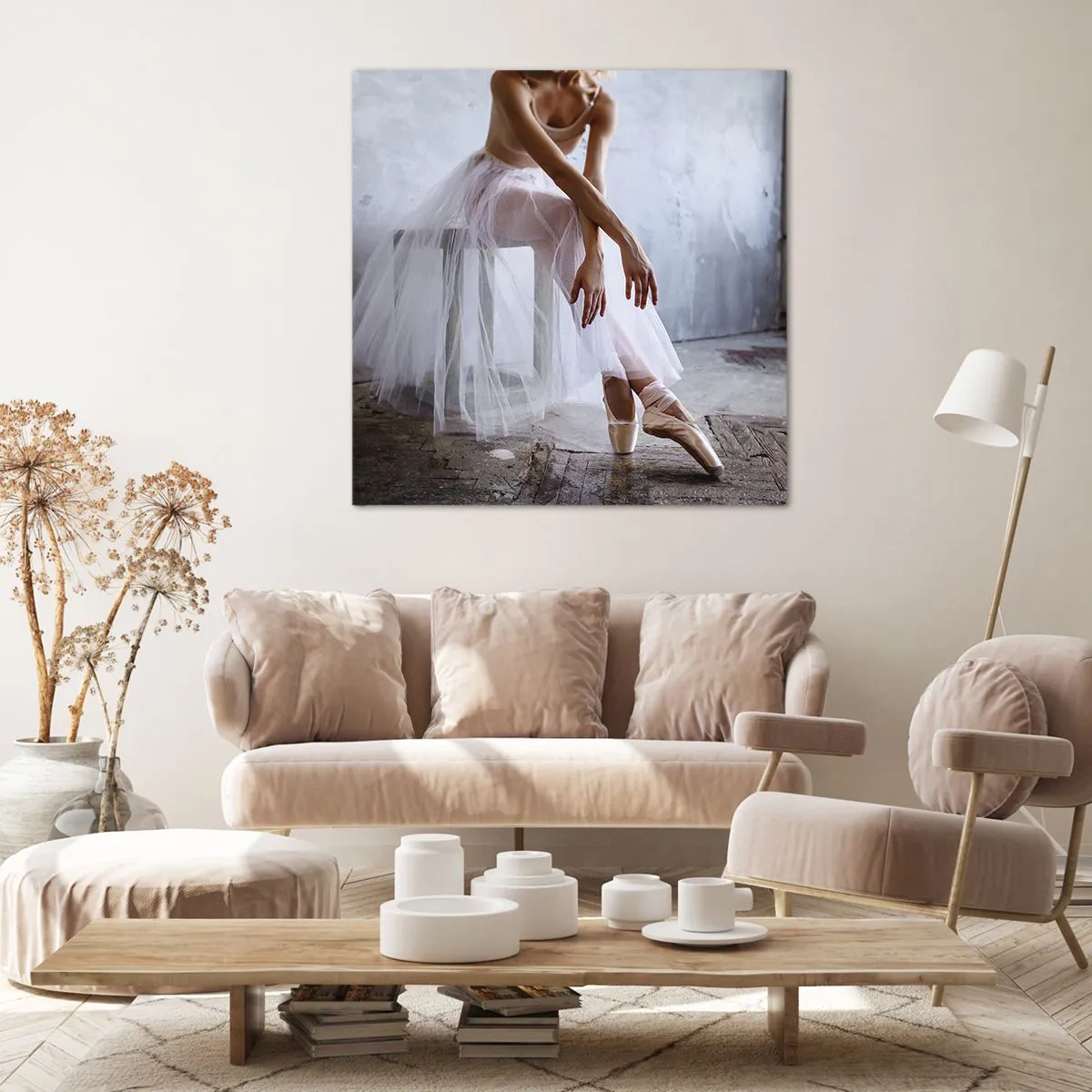 Quadro em tela - Antes das luzes da ribalta ascenderem - 50x50 cm