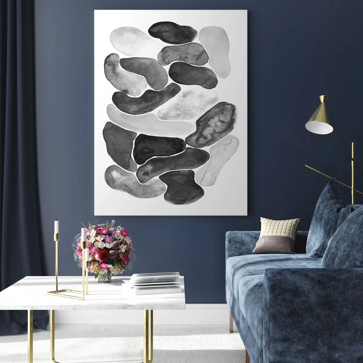 Quadro em vidro - Abstração rochosa - 50x70 cm
