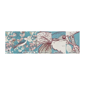 Amostra de papel de parede Premium Canvas - Cantos no choupo-branco - Abstração, Engolir, Pássaro - 100x30 cm