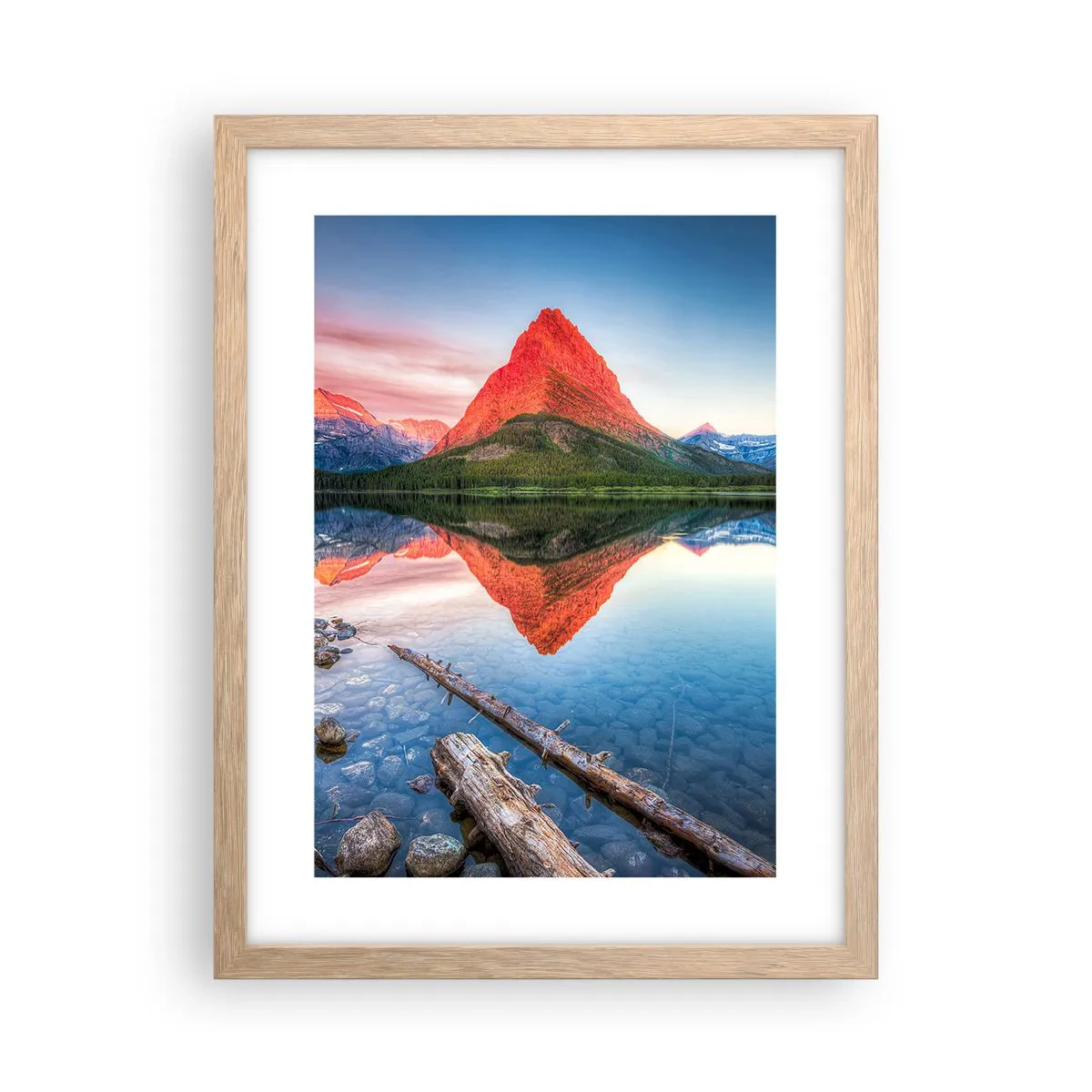 Pôster com moldura de carvalho claro - Calor e frio - 30x40 cm