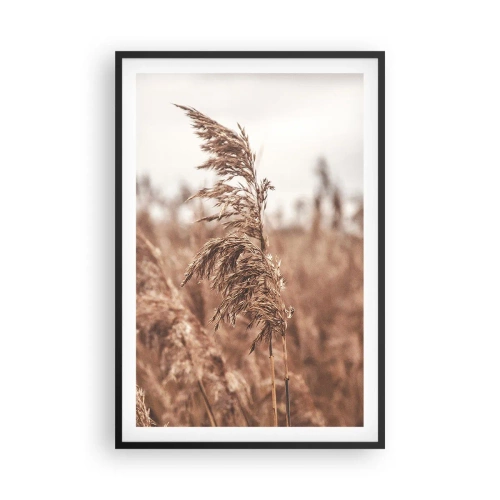 Pôster com moldura preta - O outono já chegou ao campo - 61x91 cm