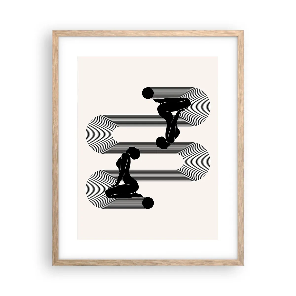 Pôster com moldura de carvalho claro - Simetria sensual - 40x50 cm