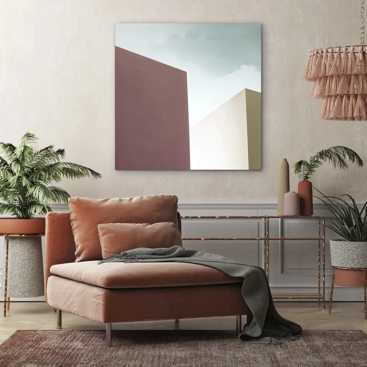 Quadro em tela - A geometria de um verão ensolarado - 40x40 cm