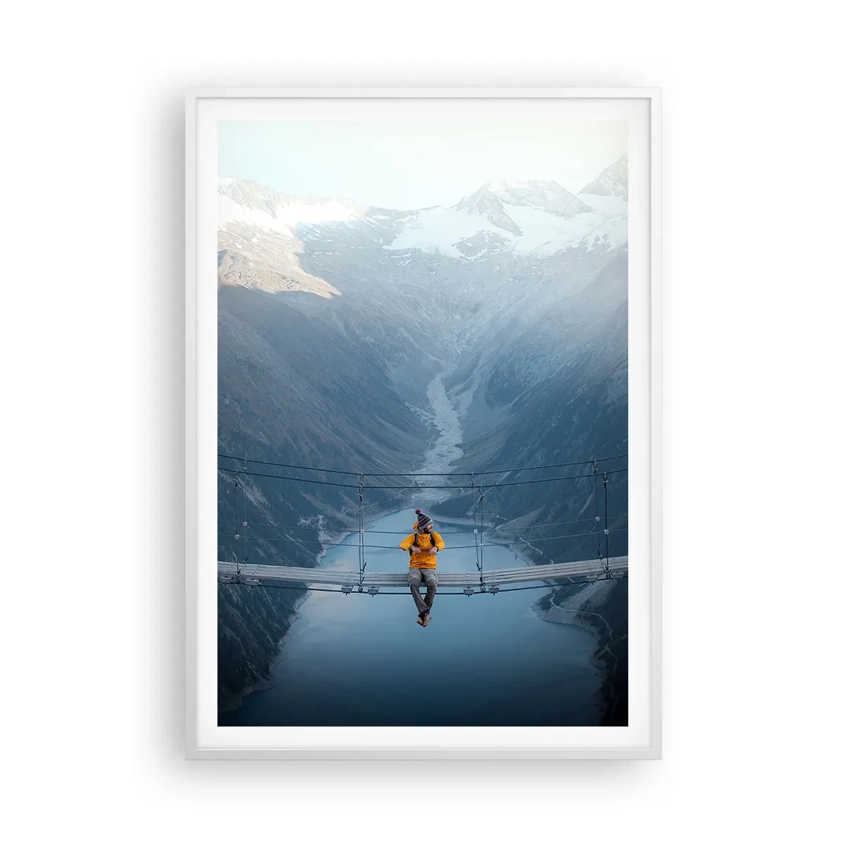 Pôster em moldura branca - Encantado com a paisagem - 70x100 cm