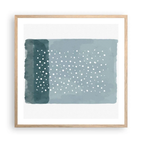 Pôster com moldura de carvalho claro - Cultivado em azul - 60x60 cm