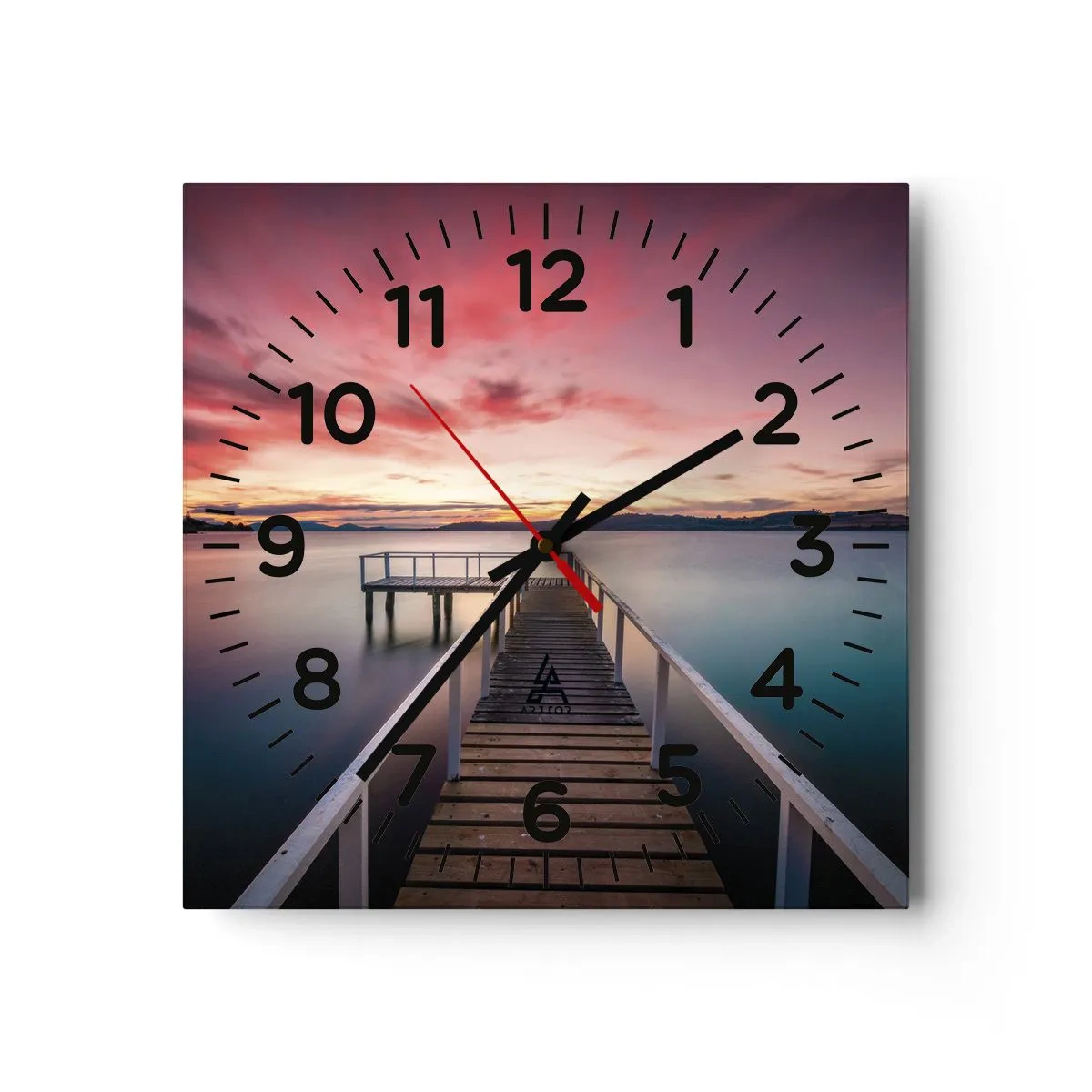 Relógio de parede - Relógio em vidro - A chama suave da noite - 40x40 cm