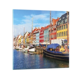 Quadro em vidro - Orla alegre  - 30x30 cm