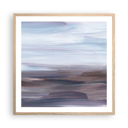 Pôster com moldura de carvalho claro - Elementos: água - 60x60 cm