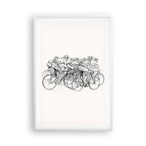 Pôster em moldura branca - Juntos como uma equipa - 61x91 cm