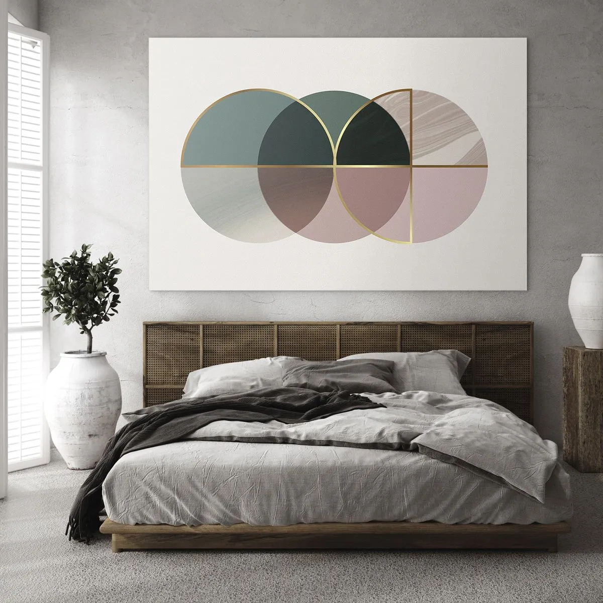Quadro em vidro - Círculo entre círculos… - 120x80 cm