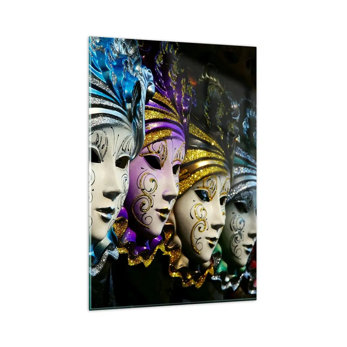 Quadro em vidro - Mistério em ouro e prata - 80x120 cm