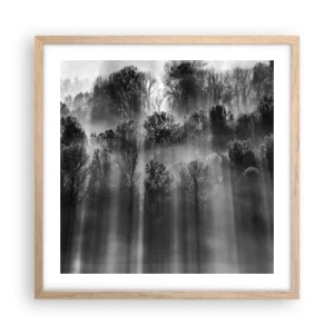 Pôster com moldura de carvalho claro - Em correntes de luz - 50x50 cm