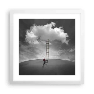 Pôster em moldura branca - Tudo é possível - 40x40 cm