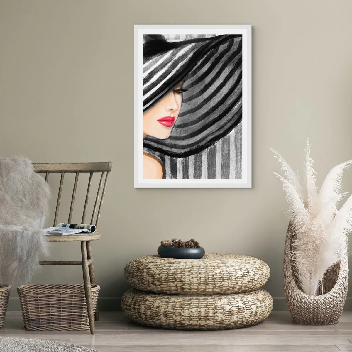 Pôster em moldura branca - Onde encontrar-te? - 50x70 cm