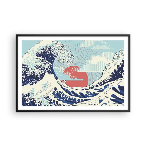 Pôster com moldura preta - Das inspirações japonesas - 91x61 cm