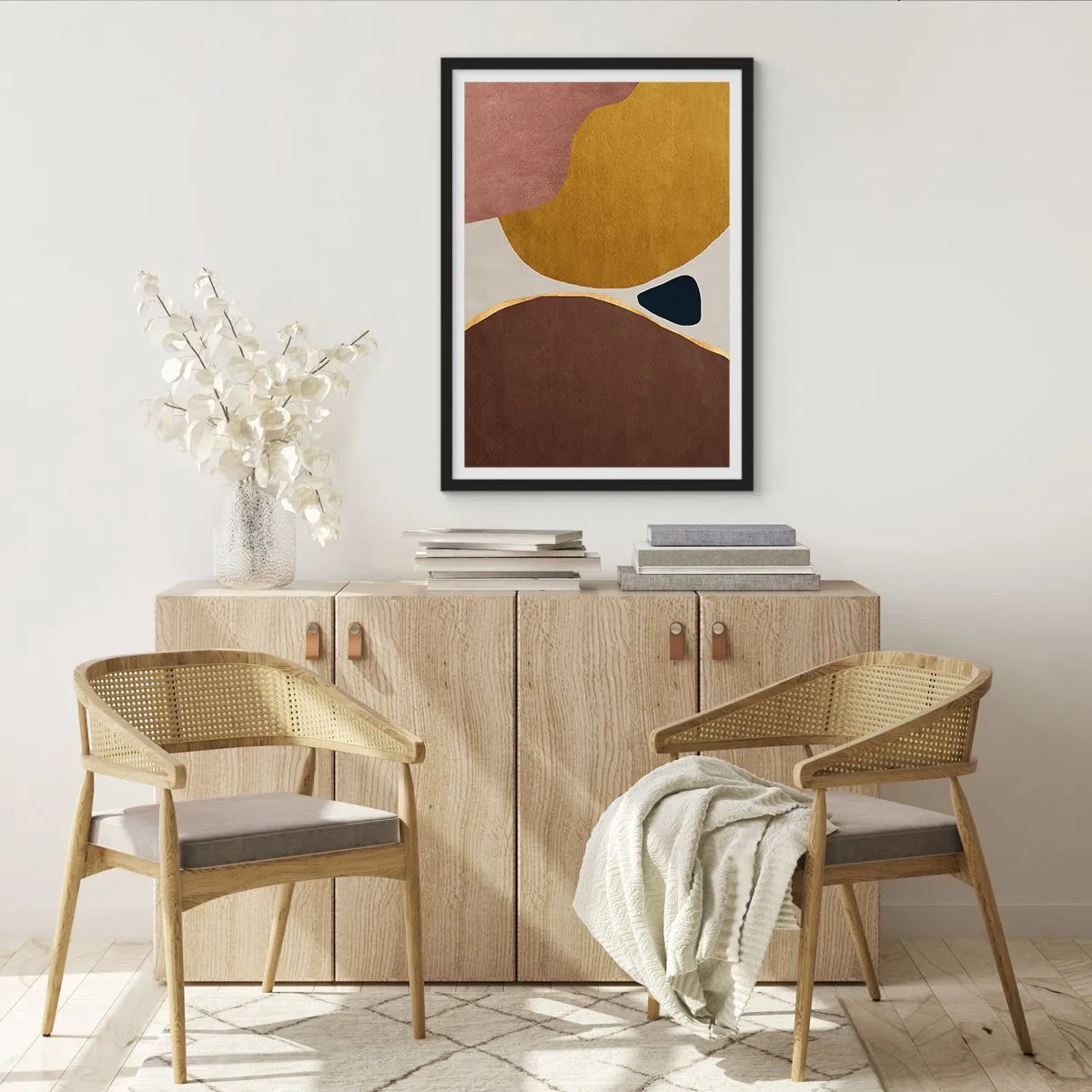 Pôster com moldura preta - Abstração – um lugar no espaço - 40x50 cm