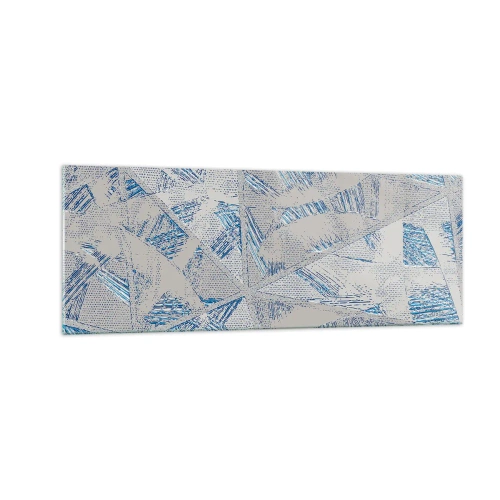 Quadro em vidro - Em um labirinto azul e cinza - 140x50 cm