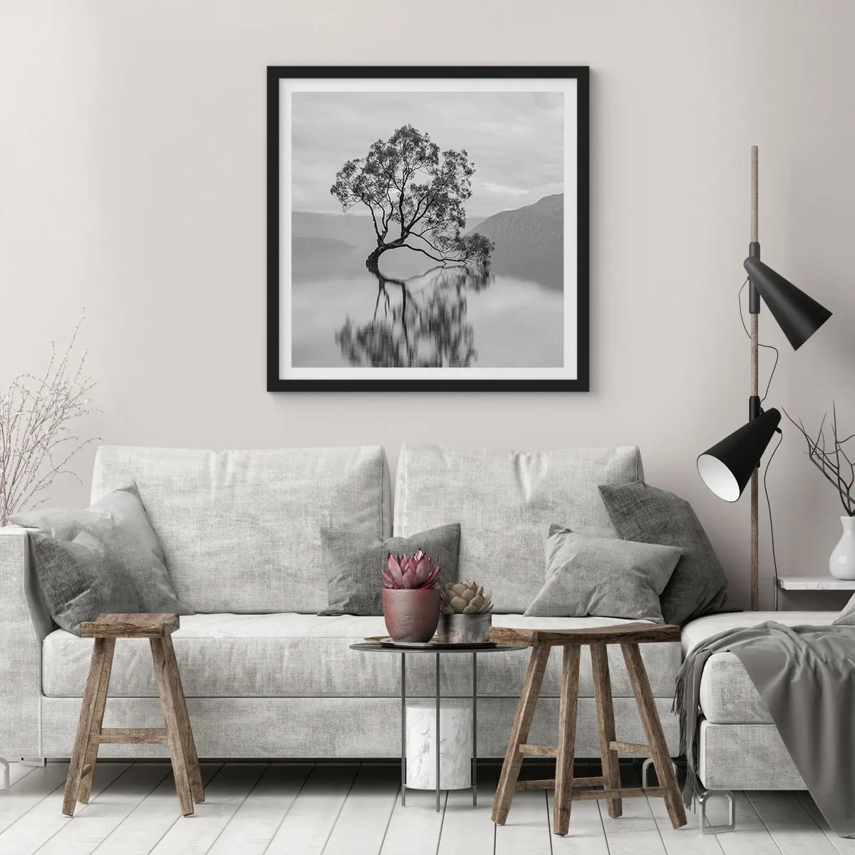 Pôster com moldura preta - Existe um país assim - 50x50 cm