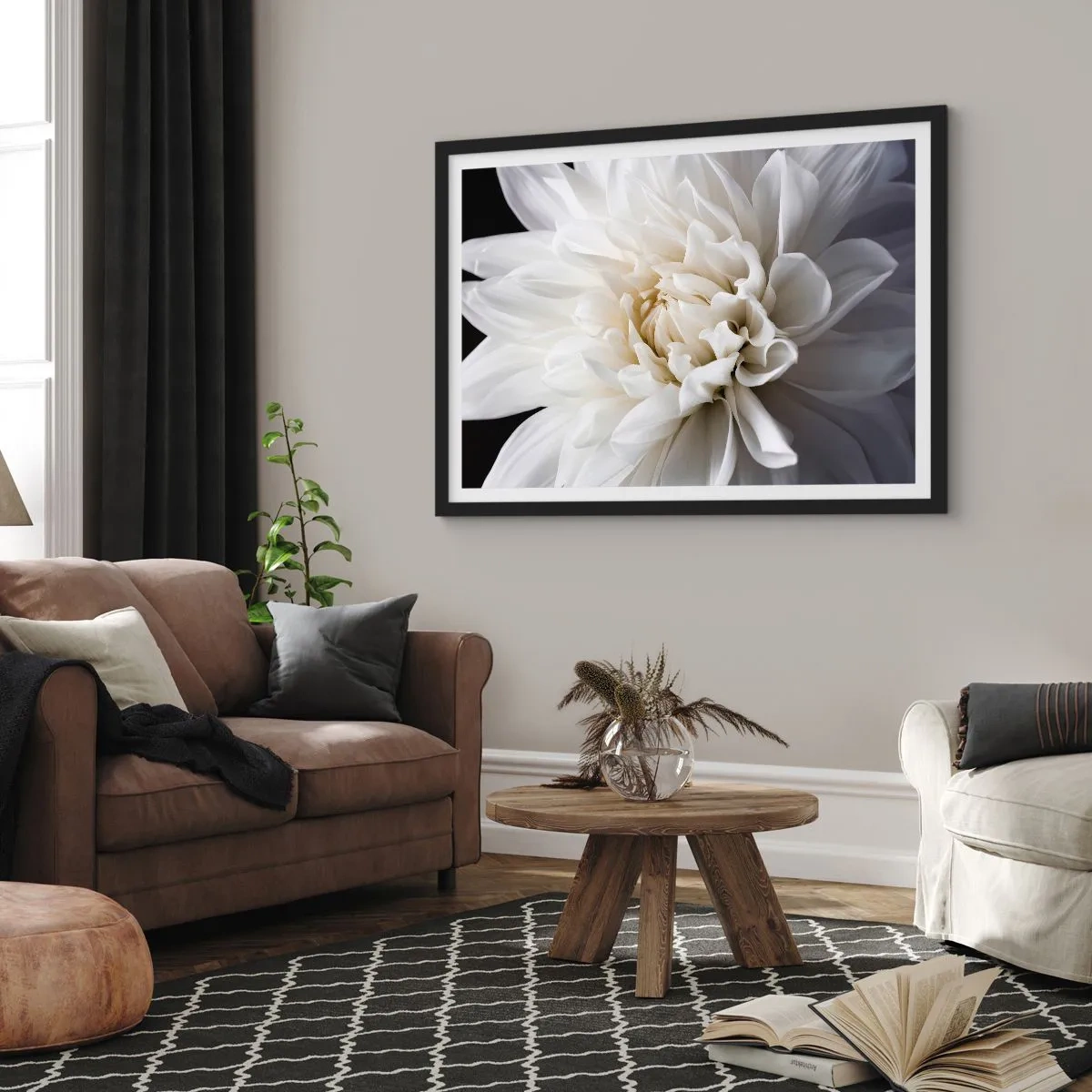 Pôster com moldura preta - Manhã da noiva - 40x30 cm