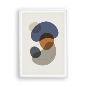 Pôster em moldura branca - Gotas de cor - 70x100 cm