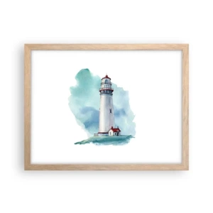 Pôster com moldura de carvalho claro - A gentil irmã do azul - 40x30 cm