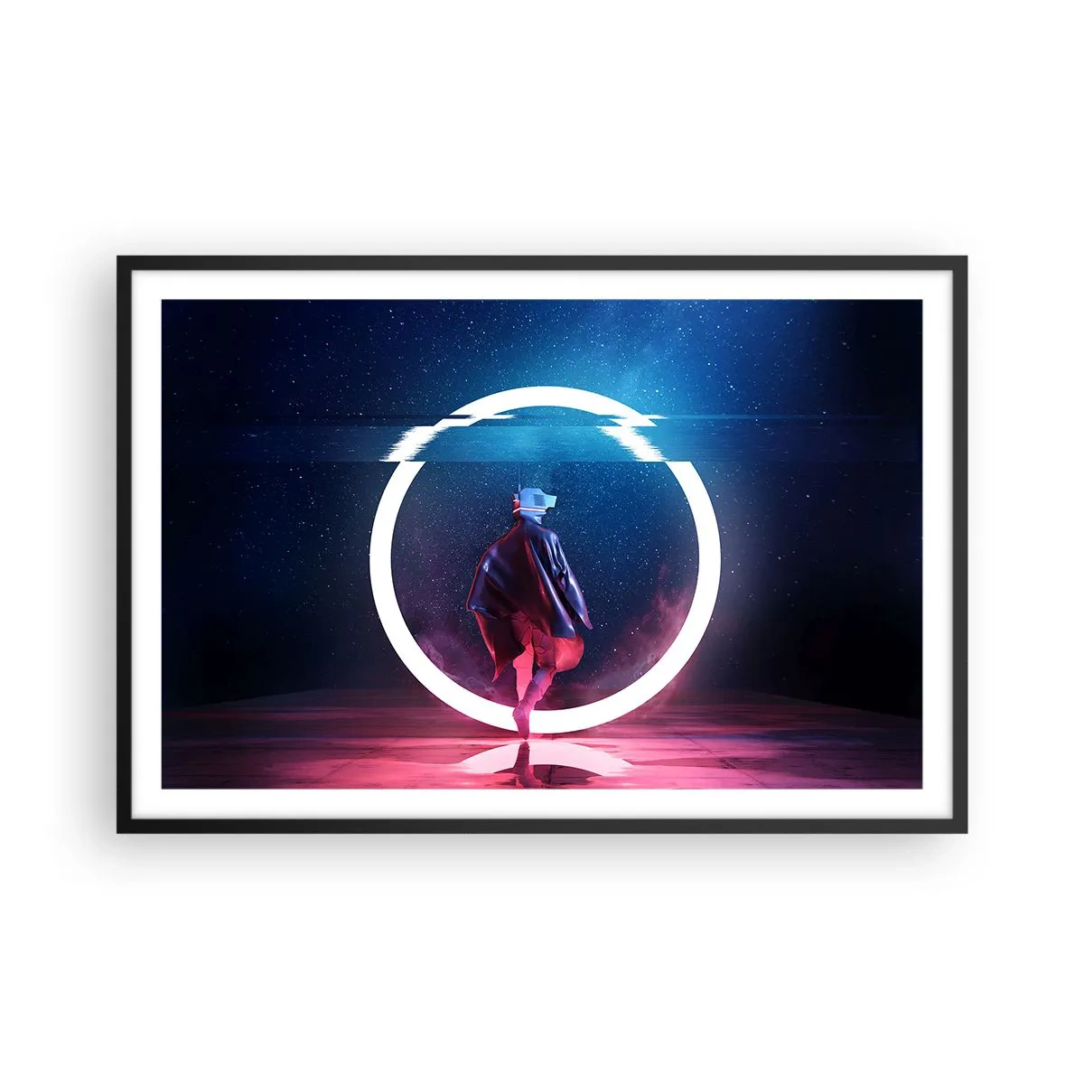 Pôster com moldura preta - Entre Mundos - 91x61 cm