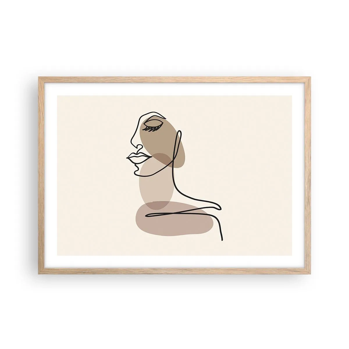 Pôster com moldura de carvalho claro - Uma certa linha de beleza - 70x50 cm