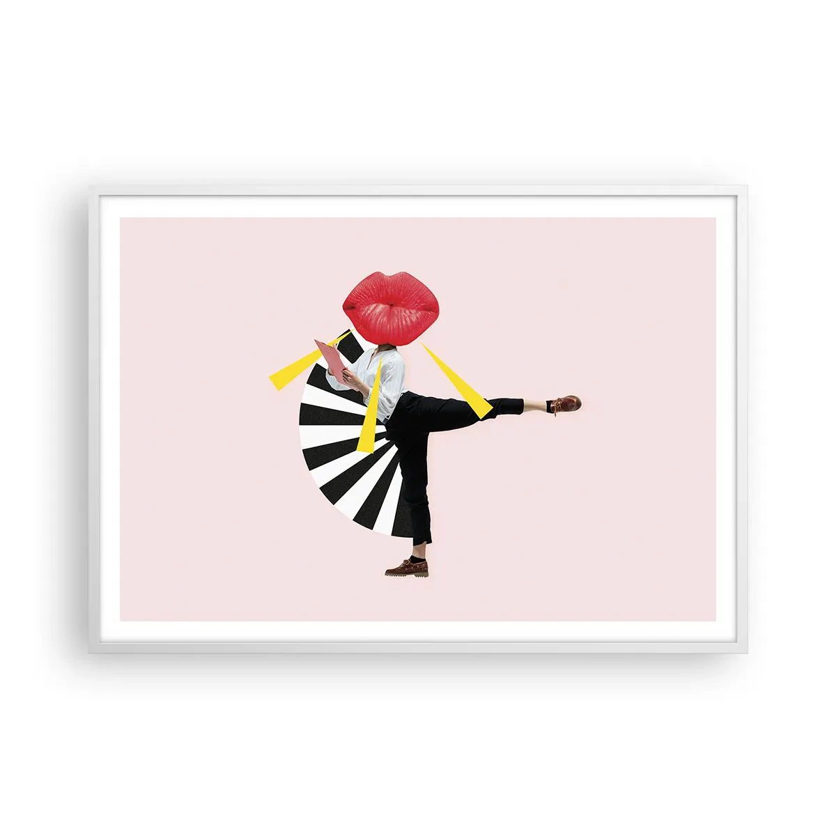 Pôster em moldura branca - Arte pop surreal - 100x70 cm