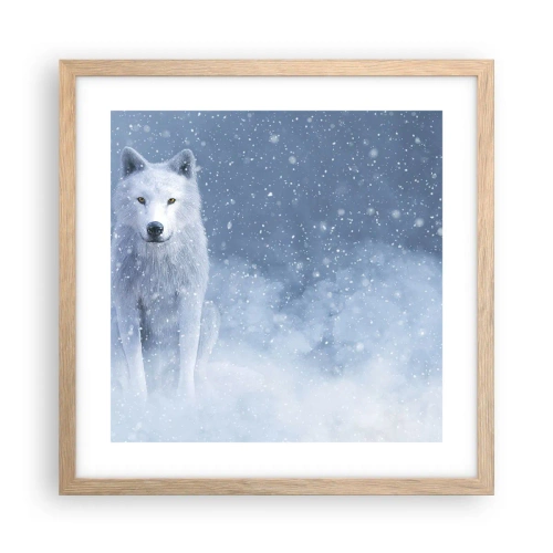 Pôster com moldura de carvalho claro - No espírito de inverno - 40x40 cm