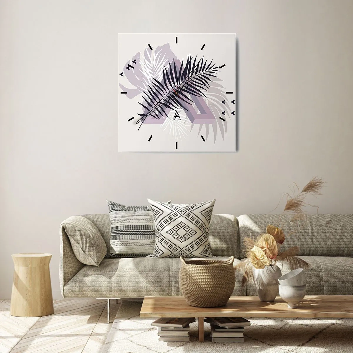 Relógio de parede - Relógio em vidro - A sombra de uma sombra - 30x30 cm