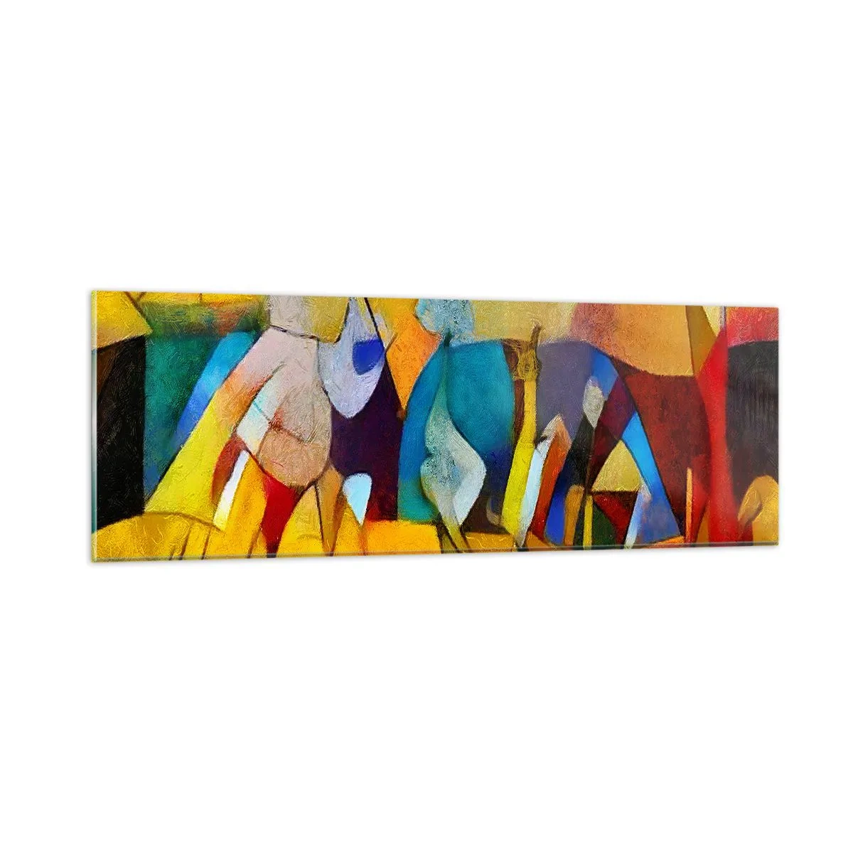 Quadro em vidro - Sol - vida - alegria - 90x30 cm