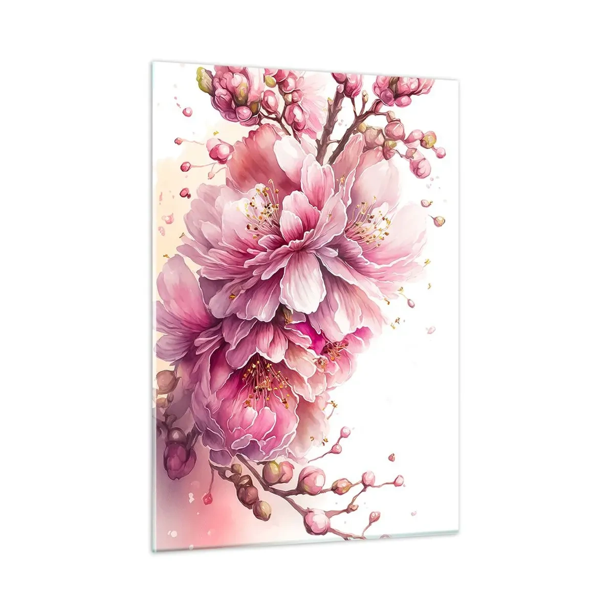 Quadro em vidro - Flor de cerejeira - 50x70 cm