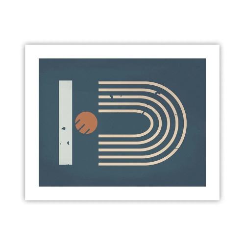 Pôster - Geometria em azul marinho - 50x40 cm