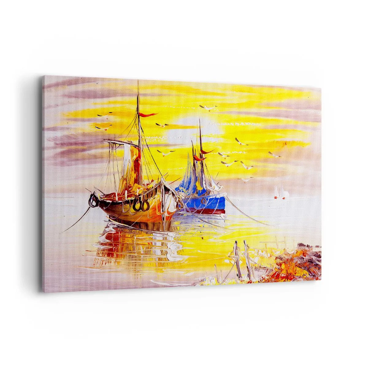 Quadro em tela - Um merecido descanso no porto - 100x70 cm