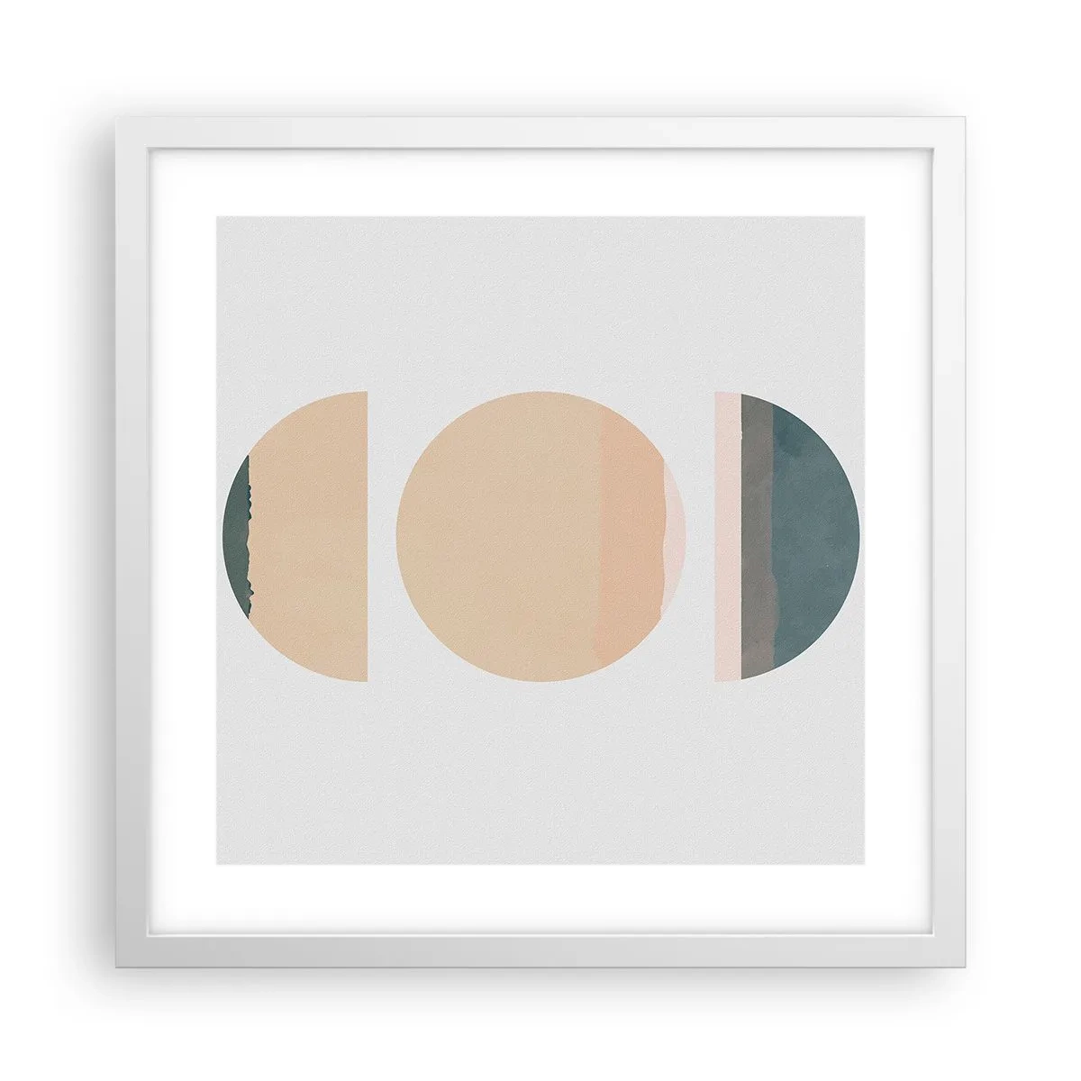 Pôster em moldura branca - Círculo entre círculos - 40x40 cm