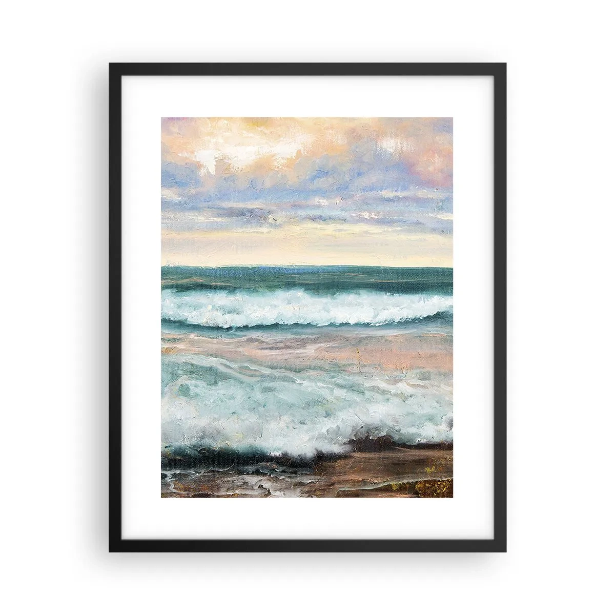 Pôster com moldura preta - Aqui suavizas a alma - 40x50 cm