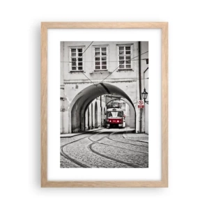 Pôster com moldura de carvalho claro - Através do labirinto urbano - 30x40 cm