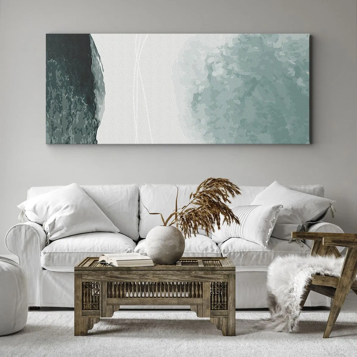 Quadro em tela - Encontro com a neblina - 100x40 cm